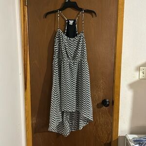 Black and white asymmetric dress